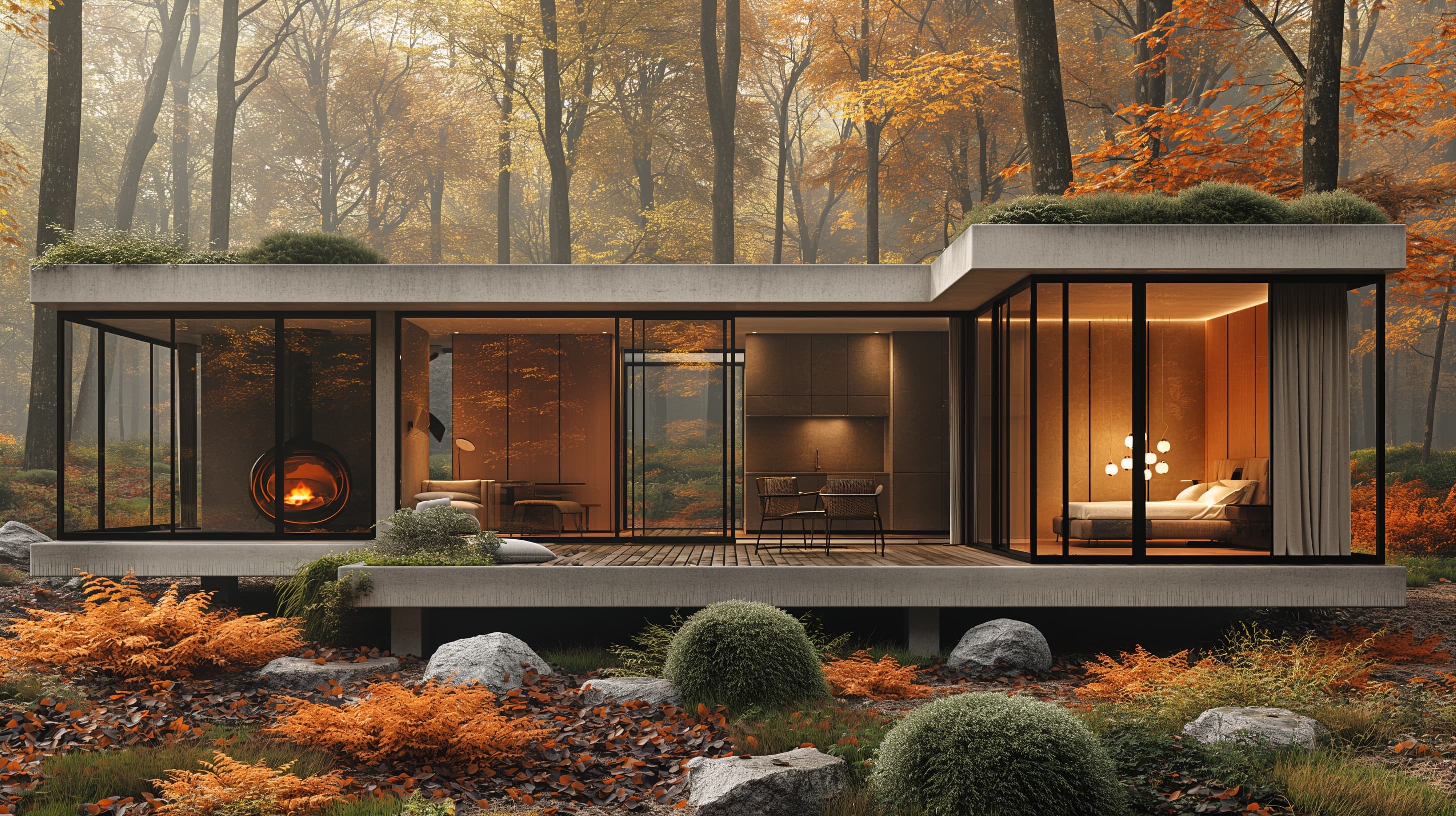 Sustainable eco-friendly forest cabin accommodations